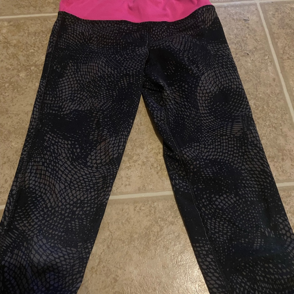 girls yoga pants pink and black